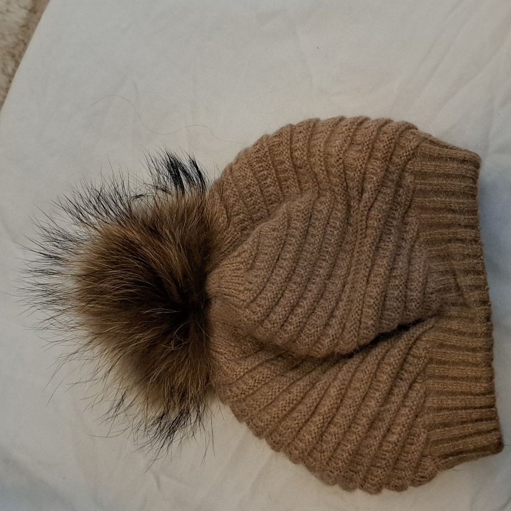 Linda Richards Women's Wool/Fur Hat Ivory One Size
